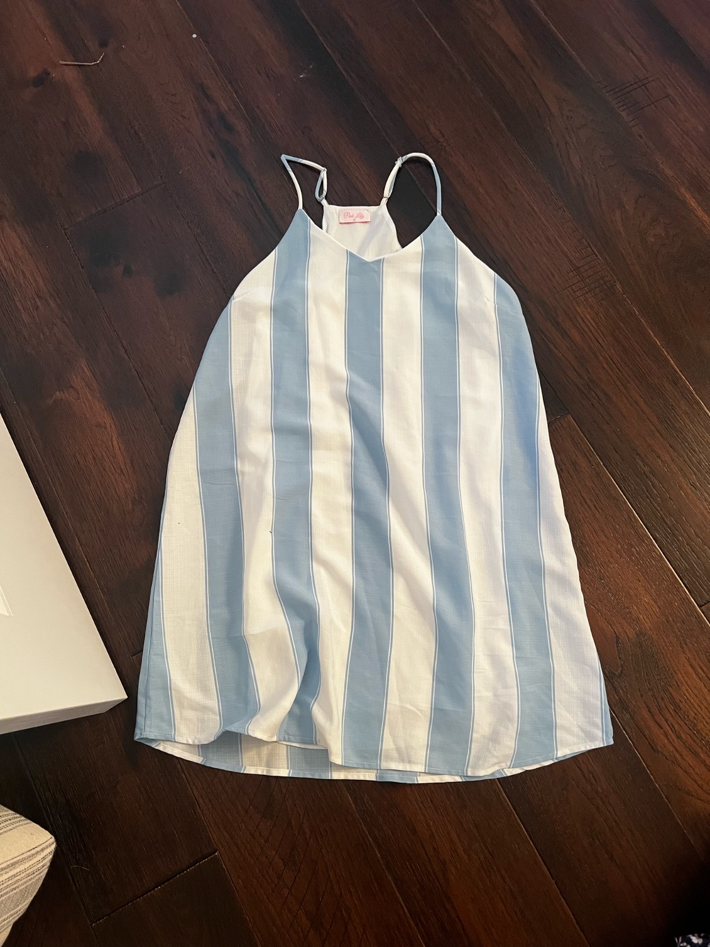 Merry go round love blue white stripe shift dress